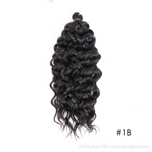 Factory direct sale 18" ocean wave braid afro ombre asap attachment weft curl synthetic weave gray braid ocean wave crochet hair